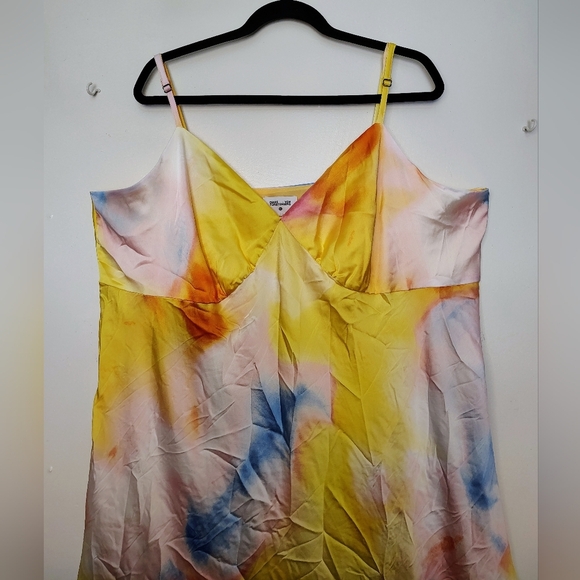Diane Von Furstenberg intimate sleep dress Plus size XXL, tie dye print satin. - Picture 7 of 15